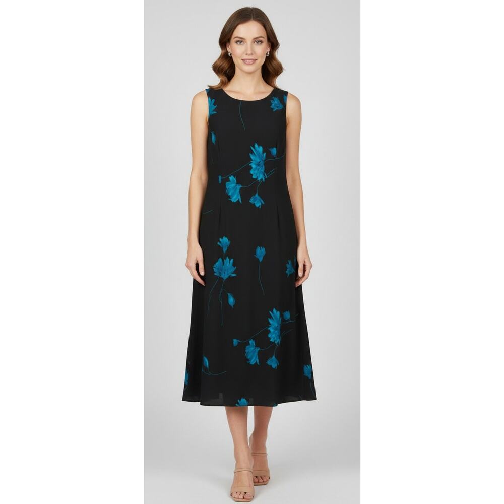 Studio I Midnight Flora Sleeveless Maxi Dress